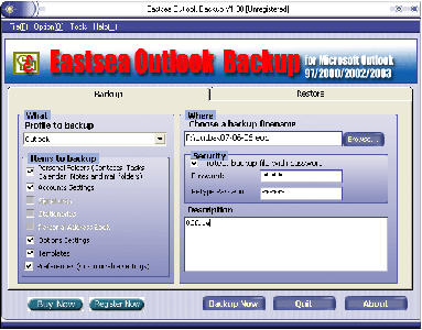 Eastsea Outlook Backup v1.8