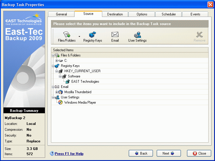 East-Tec Backup 2009 v2.23 Build 2.3.0.23