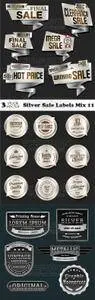 Vectors - Silver Sale Labels Mix 11