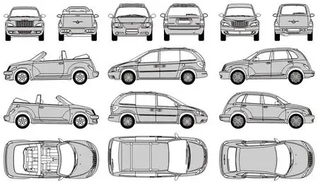 Chrysler Outline in CorelDRAW