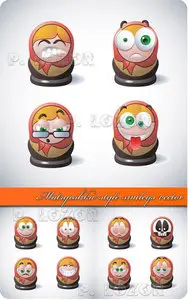 Matryoshka style smileys vector