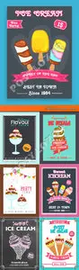 Poster ice cream vector