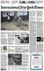 International New York Times - Thursday 21 August 2014