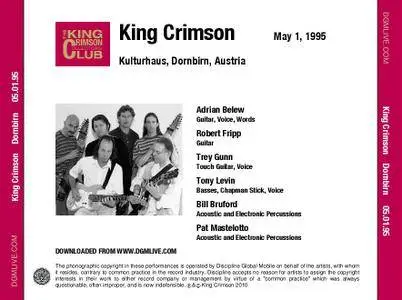 King Crimson - Kulturhaus, Dornbirn, Austria - 1 May, 1995 (2010) {2CD DGM Official Digital Download}