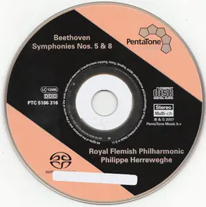 Beethoven - Royal Flemish Philharmonic, Herreweghe - Symphonies 5 & 8 [Hybrid SACD: PS3 SACD Rip & EAC CD Rip]