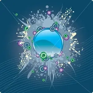 Vector Glassy grunge button