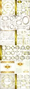 Vector - Gold vintage on white backgrounds