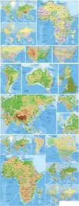 Shutterstock - Detailed Maps of World, Continents & Countries