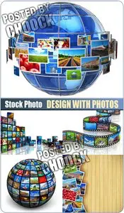 Design with photos - Stock Photo