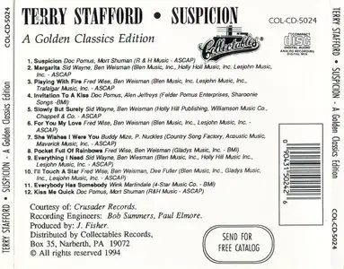 Terry Stafford - Suspicion - A Golden Classics Edition (1964) (1994)