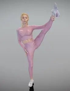 Beautiful woman stretching leg 300