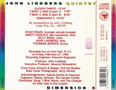 John Lindberg - Dimension 5 (1981) {Black Saint 120062-2 rel 1997}