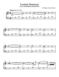 Laudate Dominum - Wolfgang Amadeus Mozart (Easy Piano)