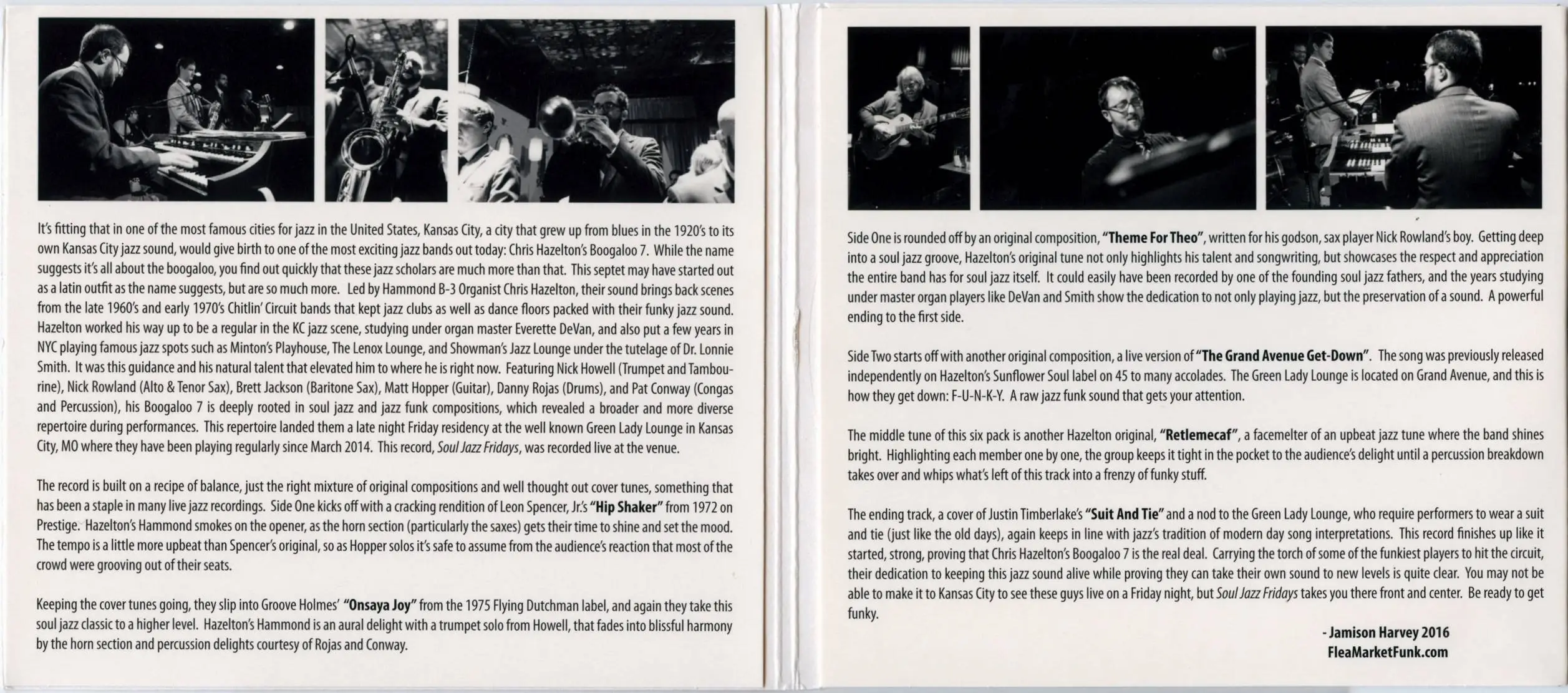 Chris Hazelton's Boogaloo 7 - Soul Jazz Fridays (2016) {Sunflower Soul Records SS-3001 rec 2015}