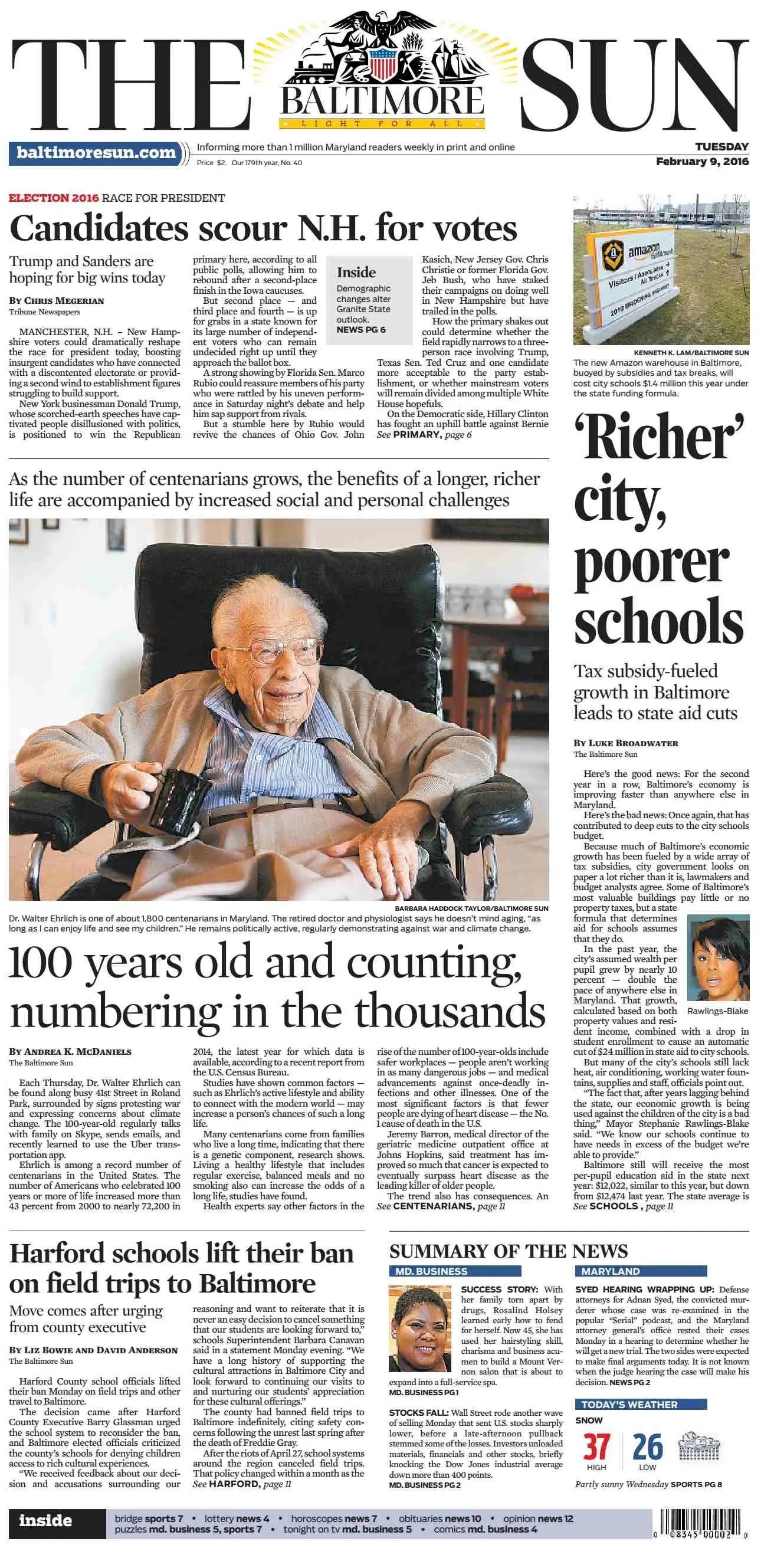 The Baltimore Sun  February 09  2016