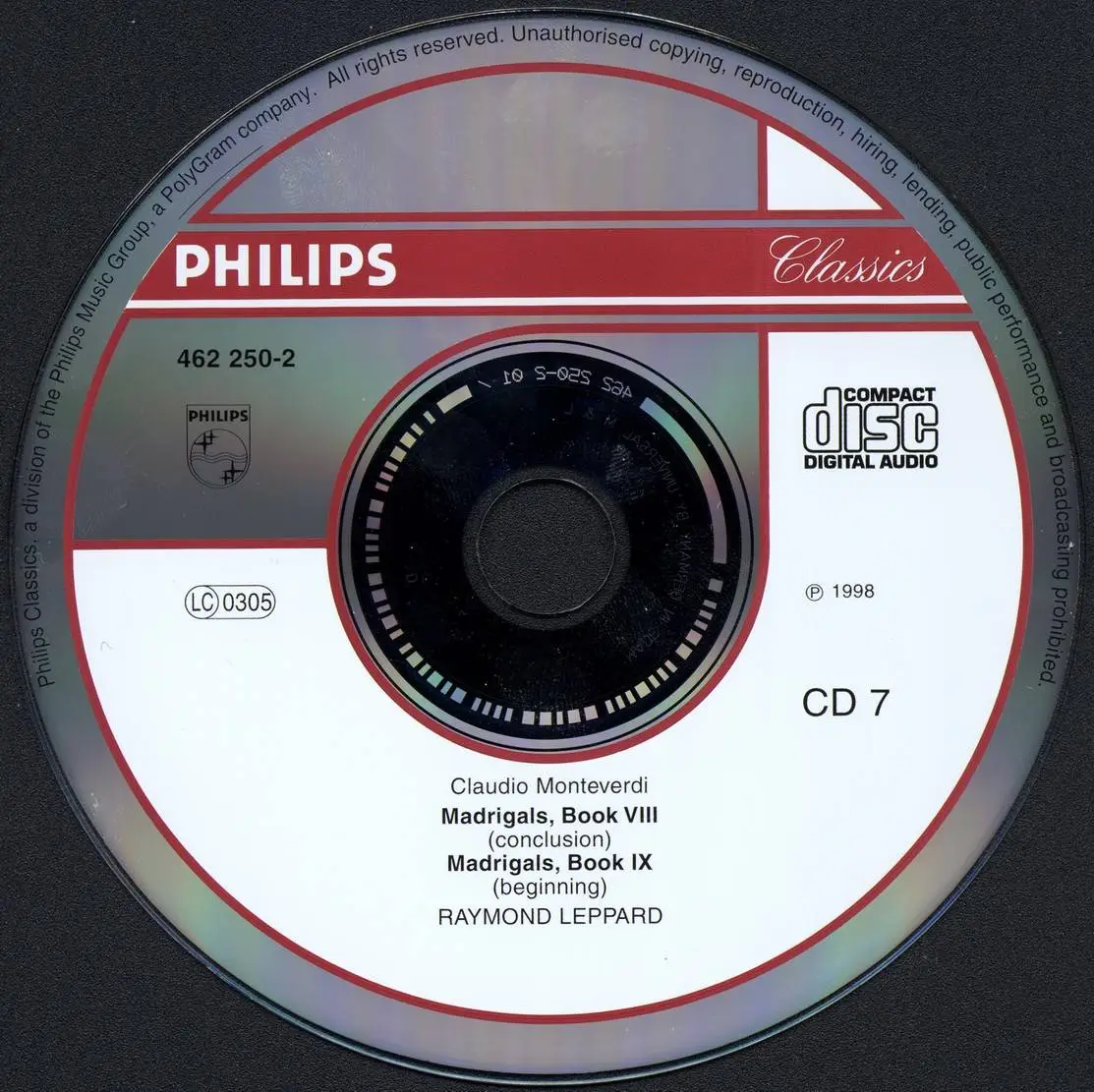 Claudio Monteverdi (1567-1643) - The Madrigals - Raymond Leppard (1998) {8CD Box Set Philips 462 243-2}