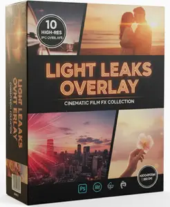 10 Light Leaks Overlays for Photoshop