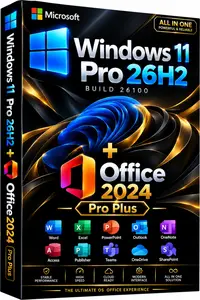 Windows 11 Pro 26H2 Build 26300.9550 (No TPM Required) With Office 2024 Pro Plus Multilingual Preactivated