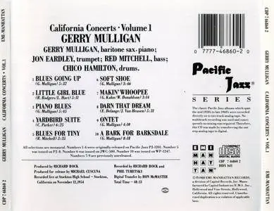 Gerry Mulligan - California Concerts Volume 1 (1954) {Pacific Jazz--EMI CDP 746960 2 rel 1988}