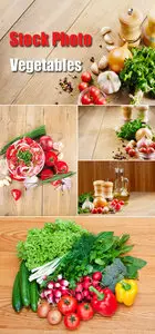 Stock Photo - Vegetables on Wooden Background