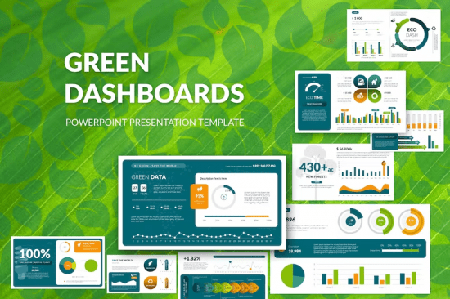 Green Dashboards PowerPoint Presentation Template