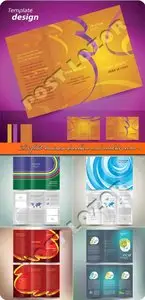 Tri-fold business brochure and booklet vector 5