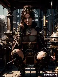 AI Monica Bellucci. Steam Punk (AI Generated)