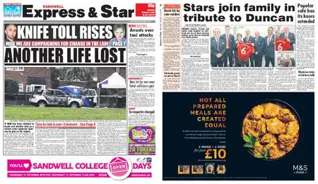 Express and Star Sandwell Edition – October 13, 2018