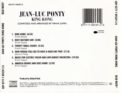 Jean-Luc Ponty - King Kong: Jean-Luc Ponty Plays The Music Of Frank Zappa (1970) {Blue Note}