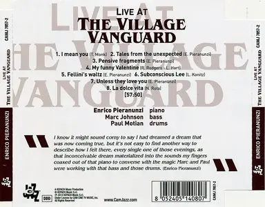 Enrico Pieranunzi with Marc Johnson & Paul Motian - Live At The Village Vanguard (2013)