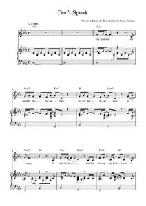 Don't Speak - No Doubt (Piano-Vocal-Guitar (Piano Accompaniment))