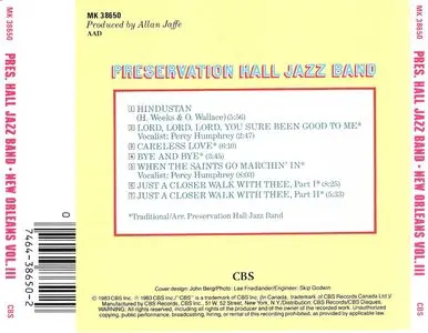Preservation Hall Jazz Band - New Orleans Vol. III (1983) {1987 CBS} **[RE-UP]**