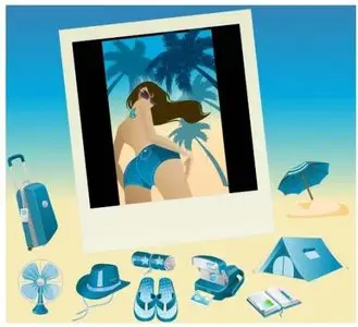 Blue Vector Summer Vista Icons