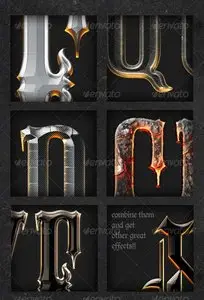 GraphicRiver Chrome & Fire - Gothic Medieval Layer Styles Fx