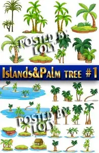 Islands and palm tree #1 - Stock Vector