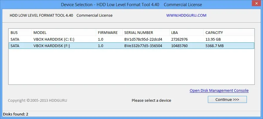 hdd low level format tool 4.40 serial number