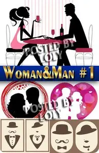 Woman and man #1 - Stock Vector