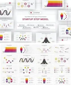 Startup Step Model PowerPoint Template RF9G5H4