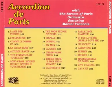 The Streets Of Paris Orchestra Feat. Marcel Francois - Accordion De Paris (1992)