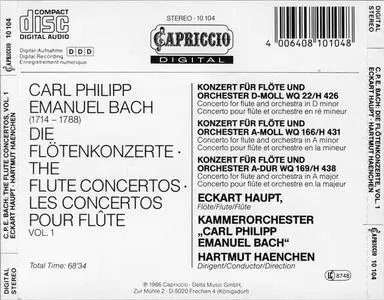 Eckart Haupt, Hartmut Haenchen - C.P.E. Bach: Flute Concertos, Vol. 1 (1986) {Capriccio}