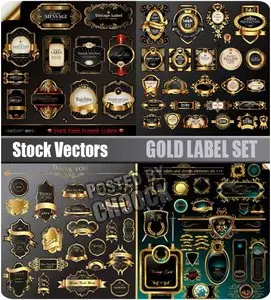 Gold label set - Stock Vector
