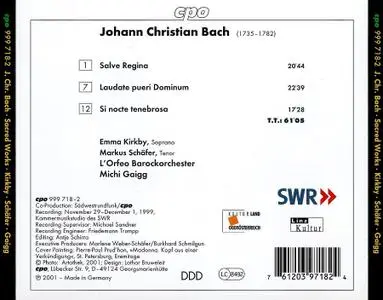 Michi Gaigg, L'Orfeo Barockorchester - Johann Christian Bach: Salve Regina (2001)