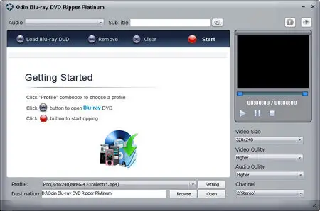 Odin Blu-ray DVD Ripper Platinum v2.5