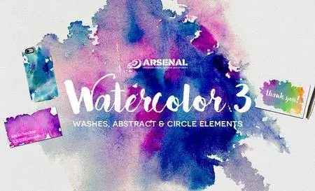 CreativeMarket - Watercolor Element & Texture Pack