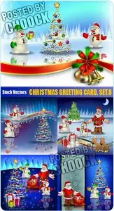 Christmas greeting card. Set.8 - Stock Vector