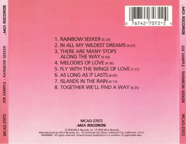 Joe Sample - Rainbow Seeker (1978) {MCAD-27072}