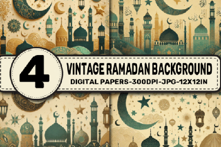 4 Vintage Ramadan Backgrounds