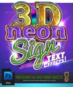 GraphicRiver 3D Neon Sign Text Effect