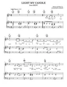 Light My Candle - Jonathan Larson, Rent Musical (Piano-Vocal-Guitar)