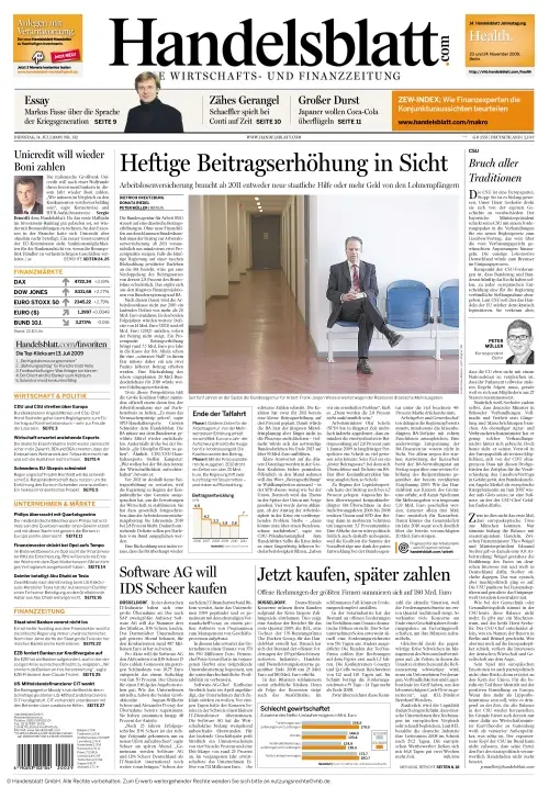 Handelsblatt vom 14.07.2009